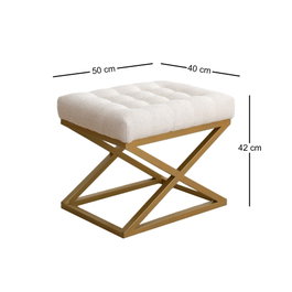 Atelier Del Sofa Puff de Terciopelo Crema